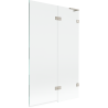 Mexen Lunar L Badewannenabtrennung 2-teilig rechts 110 x 150 cm, transparent, gebürstetes Nickel - 897L-110-100-97-00-P