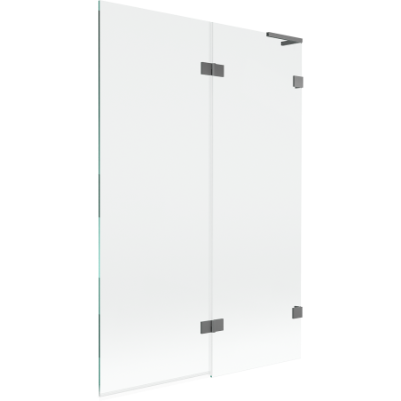 Mexen Lunar L Badewannenfaltwand 2-flügelig rechts 120 x 150 cm, transparent, gun metal - 897L-120-100-95-00-P