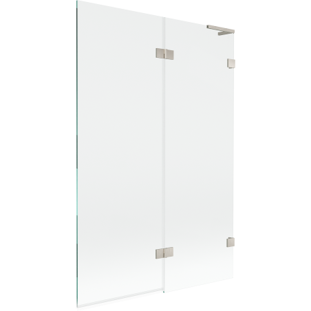 Mexen Lunar L Badewannenfaltwand 2-teilig rechts 120 x 150 cm, transparent, gebürstetes Nickel - 897L-120-100-97-00-P