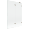 Mexen Lunar L Badewannenfaltwand 2-teilig rechts 120 x 150 cm, transparent, gebürstetes Nickel - 897L-120-100-97-00-P