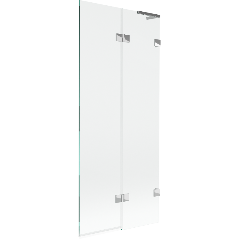 Mexen Lunar L Badewannenfaltwand 2-teilig rechts 80 x 150 cm, transparent, Chrom - 897L-080-100-01-00-P