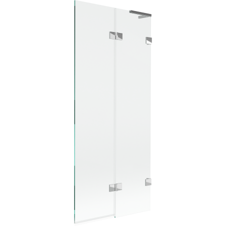 Mexen Lunar L Badewannenfaltwand 2-teilig rechts 80 x 150 cm, transparent, Chrom - 897L-080-100-01-00-P