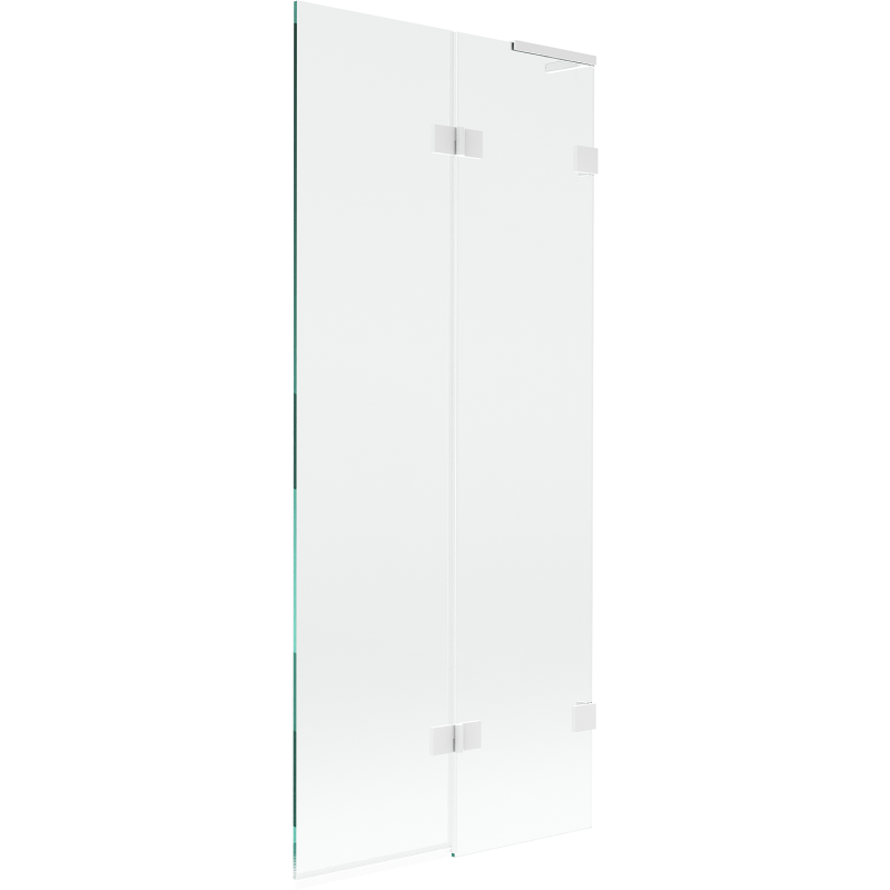 Mexen Lunar L Badewannenabtrennung 2-flügelig rechts 80 x 150 cm, transparent, weiß - 897L-080-100-20-00-P