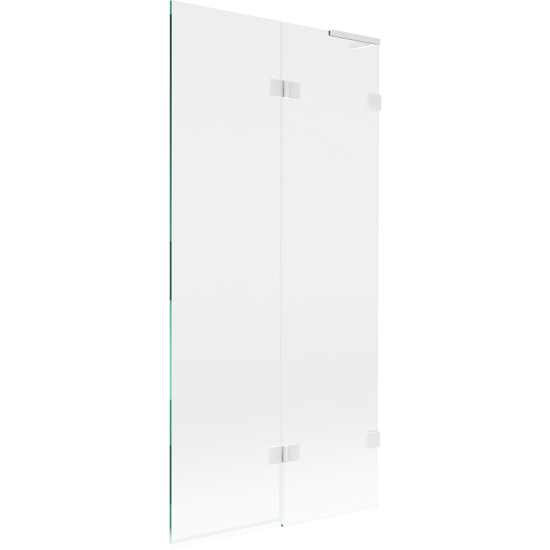 Mexen Lunar L Badewannenabtrennung 2-flügelig rechts 90 x 150 cm, transparent, weiß - 897L-090-100-20-00-P