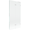 Mexen Lunar L Badewannenabtrennung 2-flügelig rechts 90 x 150 cm, transparent, weiß - 897L-090-100-20-00-P