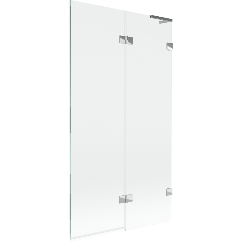 Mexen Lunar L Badewannenfaltwand, 2-teilig, rechts 100 x 150 cm, transparent, Chrom - 897L-100-100-01-00-P