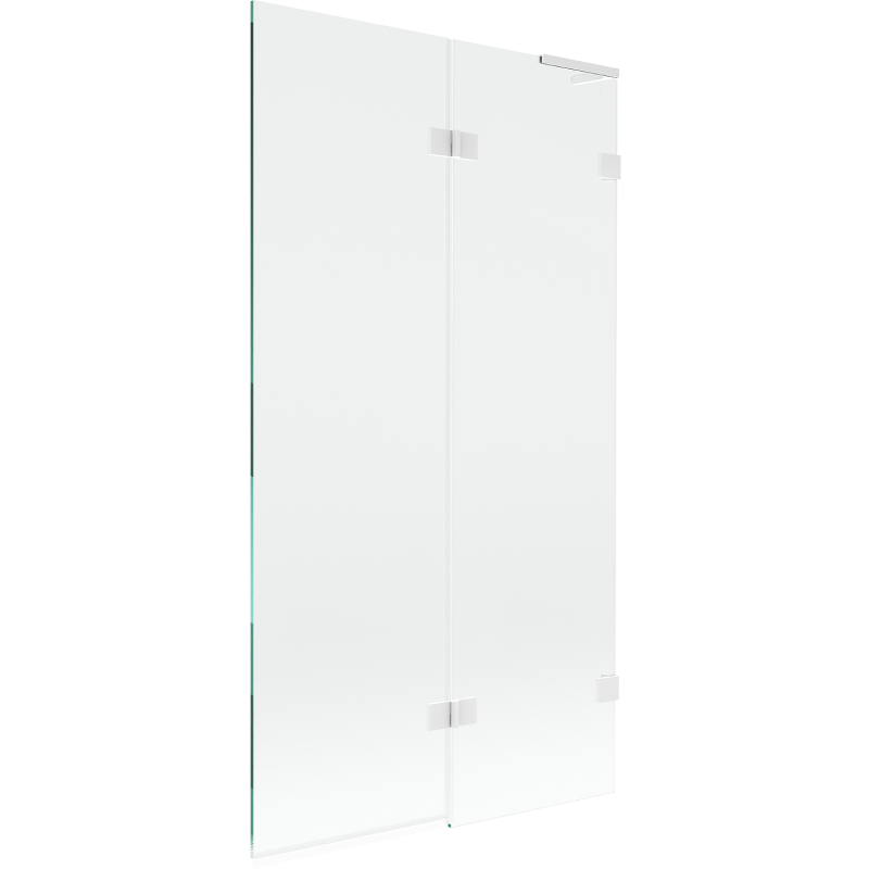 Mexen Lunar L Badewannenfaltwand 2-teilig rechts 100 x 150 cm, transparent, weiß - 897L-100-100-20-00-P