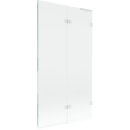 Mexen Lunar L Badewannenfaltwand 2-teilig rechts 100 x 150 cm, transparent, weiß - 897L-100-100-20-00-P