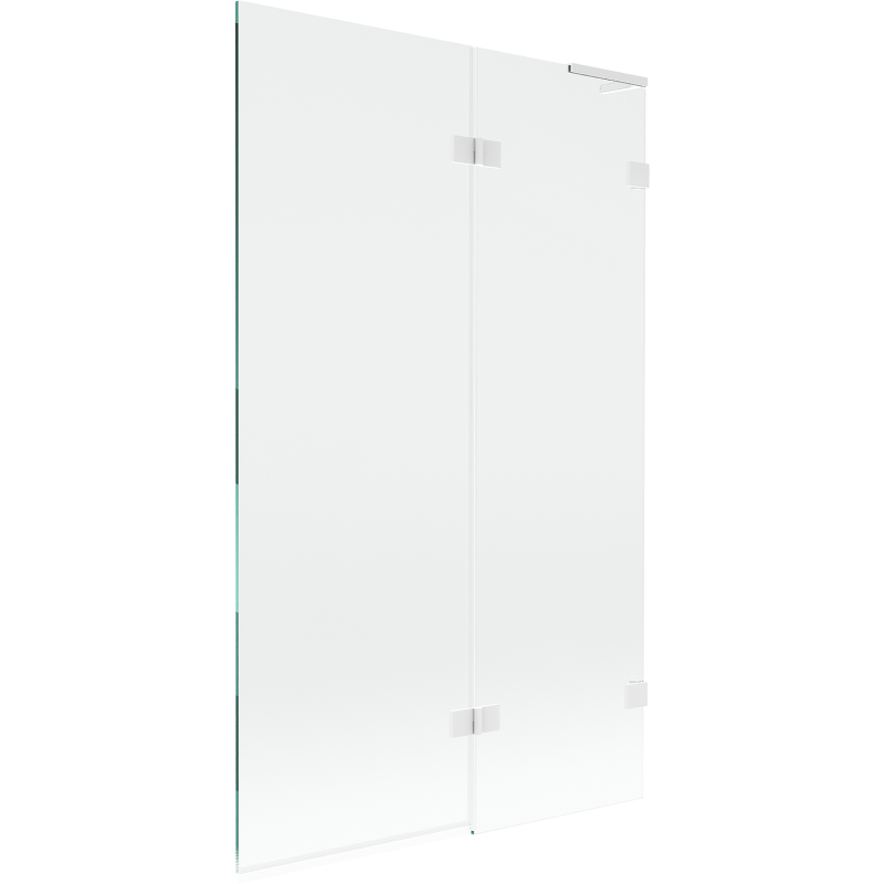 Mexen Lunar L Badewannenabtrennung 2-flügelig rechts 110 x 150 cm, transparent, weiß - 897L-110-100-20-00-P
