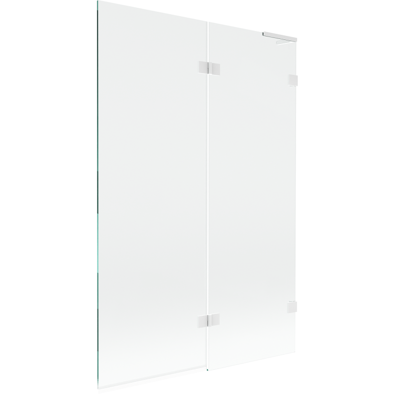 Mexen Lunar L Badewannenabtrennung 2-flügelig rechts 120 x 150 cm, transparent, weiß - 897L-120-100-20-00-P