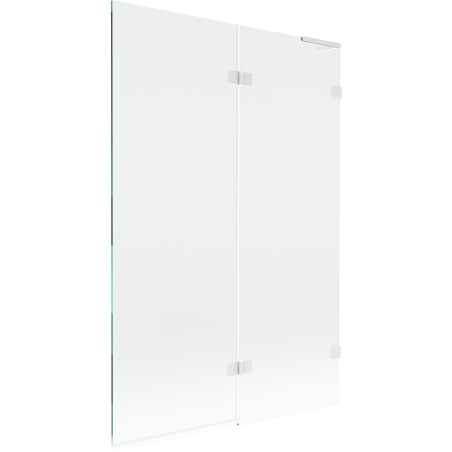 Mexen Lunar L Badewannenabtrennung 2-flügelig rechts 120 x 150 cm, transparent, weiß - 897L-120-100-20-00-P
