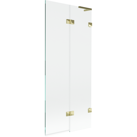 Mexen Lunar L Badewannenfaltwand 2-flügelig rechts 80 x 150 cm, transparent, gold - 897L-080-100-50-00-P