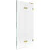 Mexen Lunar L Duschwand 2-teilig rechts 80 x 150 cm, transparent, gebürstetes Gold - 897L-080-100-55-00-P