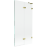 Mexen Lunar L Badewannen-Faltwand 2-flügelig rechts 90 x 150 cm, transparent, gold - 897L-090-100-50-00-P