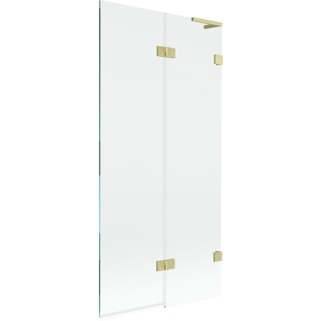 Mexen Lunar L Badewannen-Faltwand, 2-teilig, rechts, 90 x 150 cm, transparent, gebürstetes Gold - 897L-090-100-55-00-P