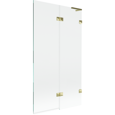 Mexen Lunar L Duschwand 2-flügelig rechts 100 x 150 cm, transparent, gold - 897L-100-100-50-00-P