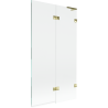 Mexen Lunar L Duschwand 2-flügelig rechts 100 x 150 cm, transparent, gold - 897L-100-100-50-00-P