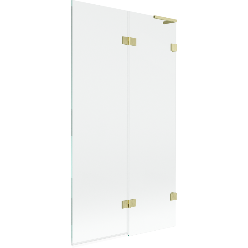 Mexen Lunar L Duschabtrennung 2-flügelig rechts 100 x 150 cm, transparent, gebürstet gold - 897L-100-100-55-00-P