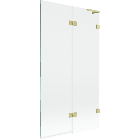 Mexen Lunar L Duschabtrennung 2-flügelig rechts 100 x 150 cm, transparent, gebürstet gold - 897L-100-100-55-00-P