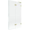 Mexen Lunar L Duschabtrennung 2-flügelig rechts 100 x 150 cm, transparent, gebürstet gold - 897L-100-100-55-00-P