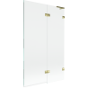 Mexen Lunar L Badewannenwand 2-flügelig rechts 110 x 150 cm, transparent, gold - 897L-110-100-50-00-P