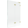 Mexen Lunar L Badewannenabtrennung 2-flügelig rechts 110 x 150 cm, transparent, gebürstetes Gold - 897L-110-100-55-00-P