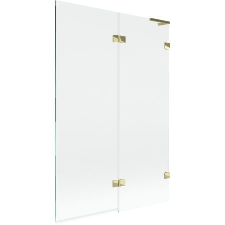 Mexen Lunar L Badewannenabtrennung 2-flügelig rechts 120 x 150 cm, transparent, gold - 897L-120-100-50-00-P