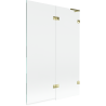 Mexen Lunar L Badewannenabtrennung 2-flügelig rechts 120 x 150 cm, transparent, gold - 897L-120-100-50-00-P
