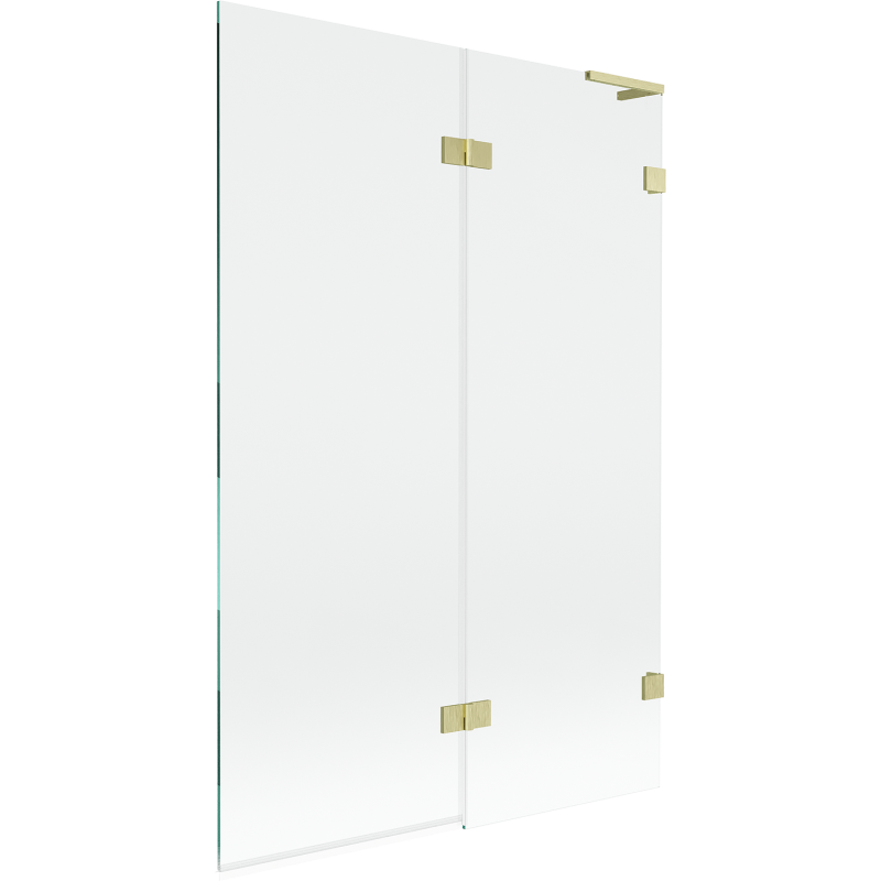 Mexen Lunar L Badewannenfaltwand 2-flügelig rechts 120 x 150 cm, transparent, gold gebürstet - 897L-120-100-55-00-P