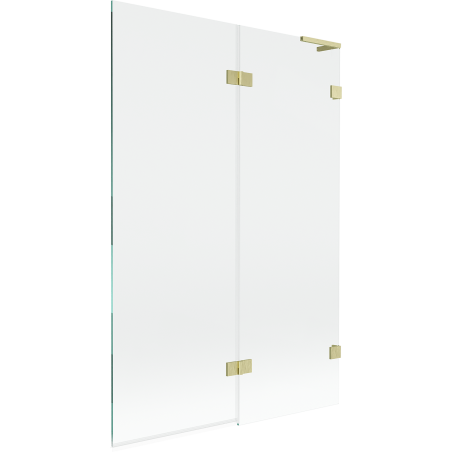 Mexen Lunar L Badewannenfaltwand 2-flügelig rechts 120 x 150 cm, transparent, gold gebürstet - 897L-120-100-55-00-P