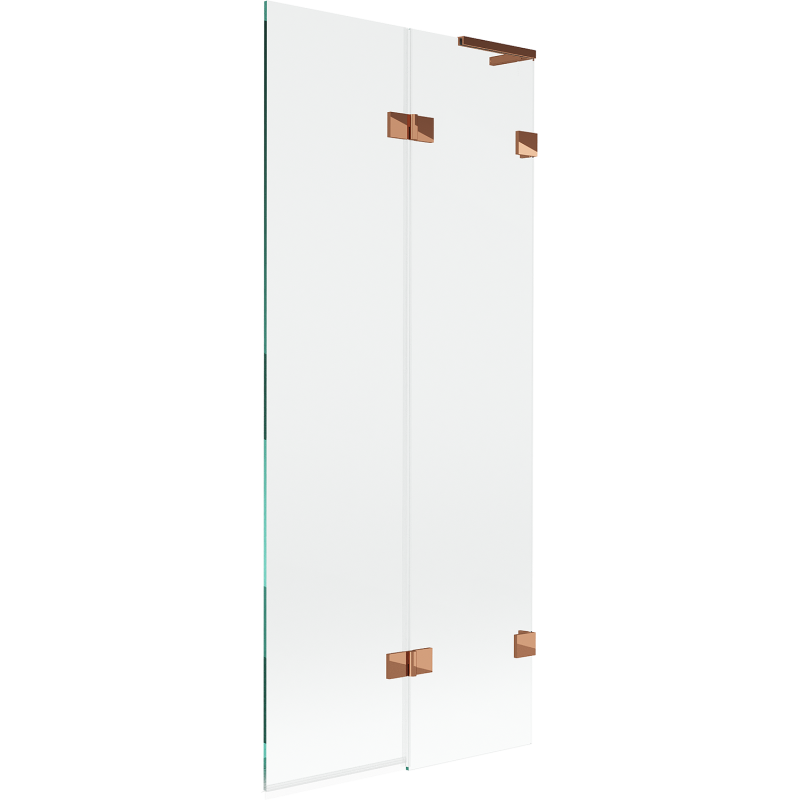 Mexen Lunar L Duschwand 2-flügelig rechts 80 x 150 cm, transparent, Roségold - 897L-080-100-60-00-P