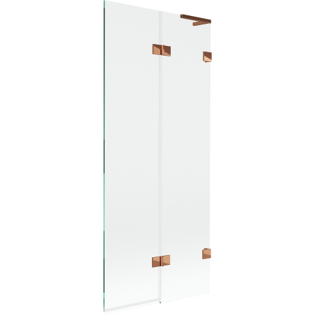 Mexen Lunar L Duschwand 2-flügelig rechts 80 x 150 cm, transparent, Roségold - 897L-080-100-60-00-P