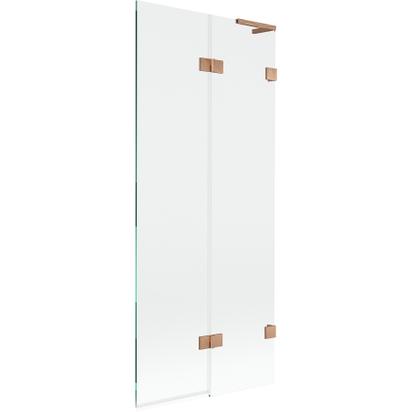 Mexen Lunar L Badewannenfaltwand 2-flügelig rechts 80 x 150 cm, transparent, gebürstetes Kupfer - 897L-080-100-65-00-P