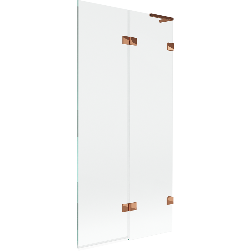 Mexen Lunar L Badewannenaufsatz 2-teilig rechts 90 x 150 cm, transparent, Roségold - 897L-090-100-60-00-P