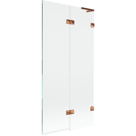 Mexen Lunar L Badewannenaufsatz 2-teilig rechts 90 x 150 cm, transparent, Roségold - 897L-090-100-60-00-P