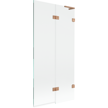 Mexen Lunar L Badewannenfaltwand, 2-flügelig, rechts, 90 x 150 cm, transparent, gebürstetes Kupfer - 897L-090-100-65-00-P