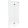 Mexen Lunar L Badewannenfaltwand, 2-flügelig, rechts, 90 x 150 cm, transparent, gebürstetes Kupfer - 897L-090-100-65-00-P