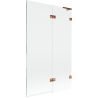 Mexen Lunar L Badewannenwand 2-flügelig rechts 110 x 150 cm, transparent, Roségold - 897L-110-100-60-00-P