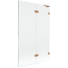 Mexen Lunar L Badewannenabtrennung 2-flügelig rechts 110 x 150 cm, transparent, gebürstetes Kupfer - 897L-110-100-65-00-P