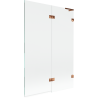 Mexen Lunar L Badewannenparavent, 2-flügelig, rechts, 120 x 150 cm, transparent, Roségold - 897L-120-100-60-00-P