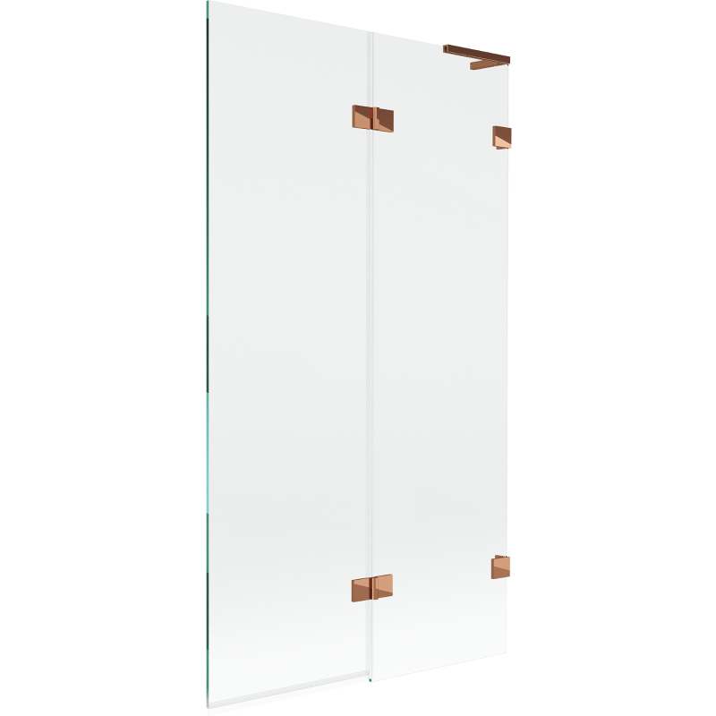 Mexen Lunar L Duschabtrennung 2-flügelig rechts 100 x 150 cm, transparent, Roségold - 897L-100-100-60-00-P