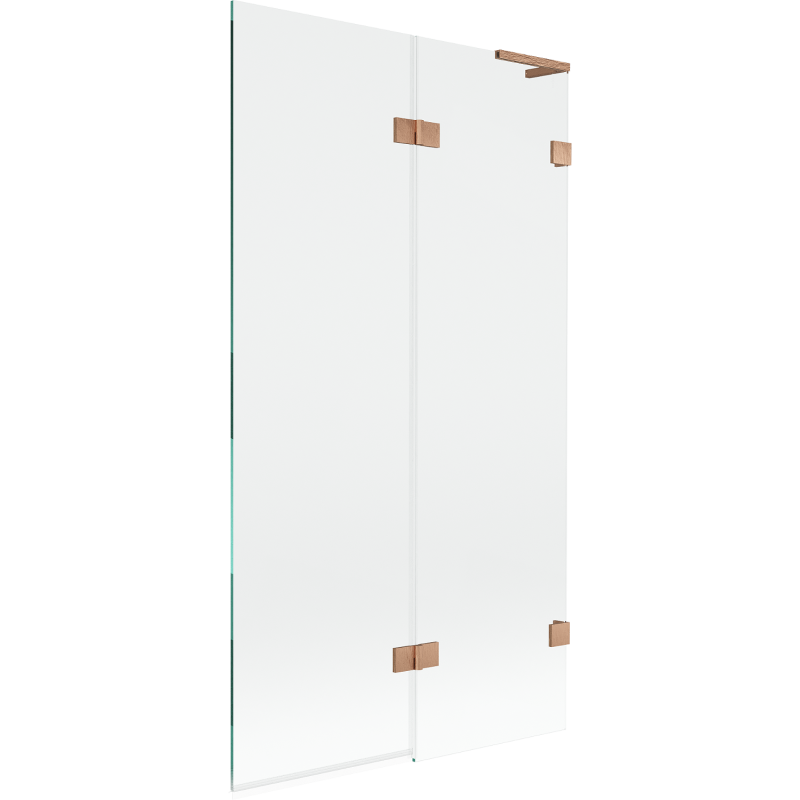 Mexen Lunar L Duschabtrennung 2-flügelig rechts 100 x 150 cm, transparent, gebürstetes Kupfer - 897L-100-100-65-00-P