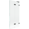 Mexen Lunar L Badewannenfaltwand 2-flügelig rechts 80 x 150 cm, transparent, gebürstetes Gun Gray - 897L-080-100-66-00-P