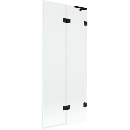 Mexen Lunar L Wannenfaltwand 2-flügelig rechts 80 x 150 cm, transparent, schwarz - 897L-080-100-70-00-P