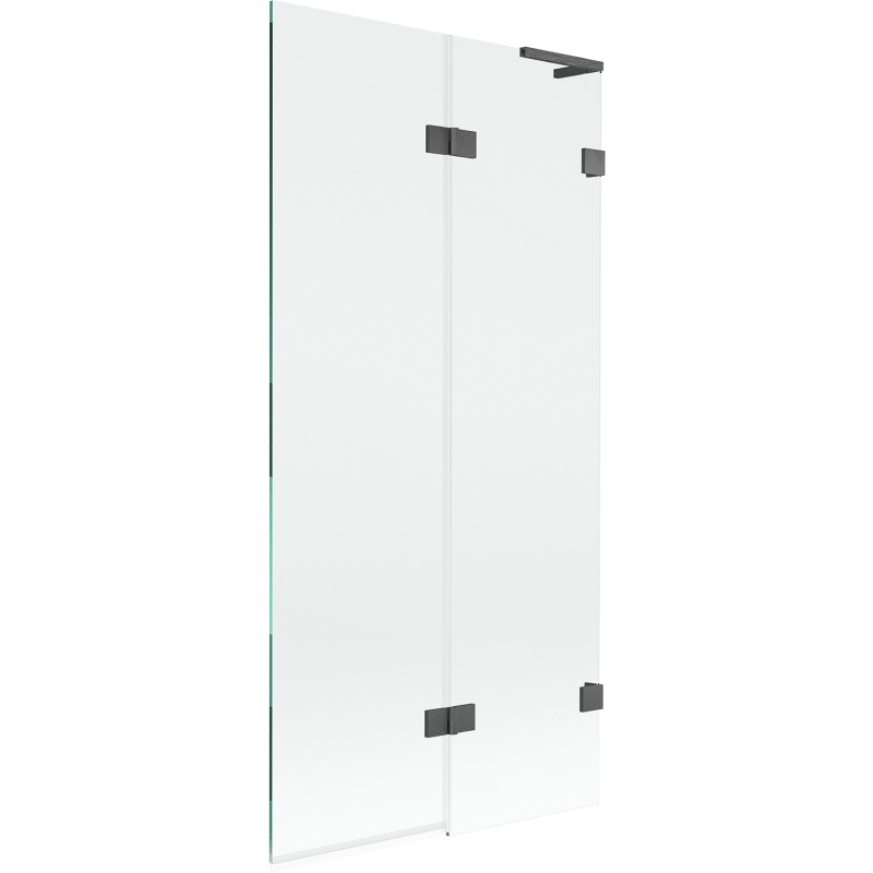 Mexen Lunar L Badeaufsatz 2-flügelig rechts 90 x 150 cm, transparent, gebürstet Gun Gray - 897L-090-100-66-00-P