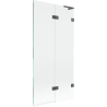 Mexen Lunar L Badeaufsatz 2-flügelig rechts 90 x 150 cm, transparent, gebürstet Gun Gray - 897L-090-100-66-00-P