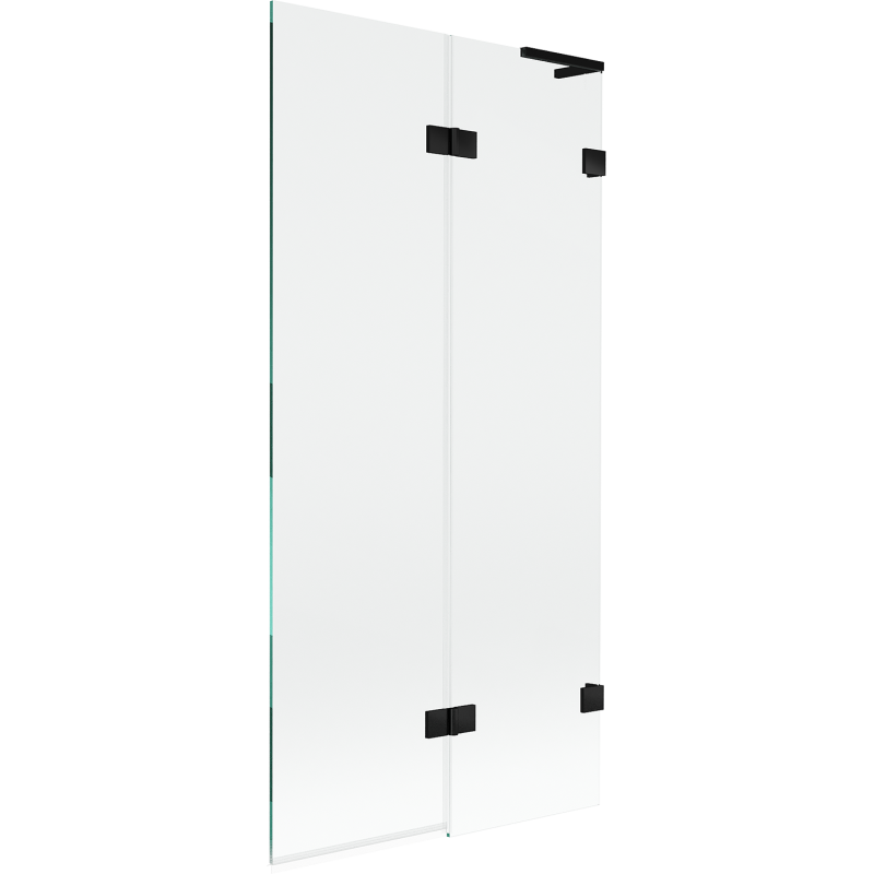 Mexen Lunar L Duschabtrennung, 2-flügelig, rechts 90 x 150 cm, transparent, schwarz - 897L-090-100-70-00-P