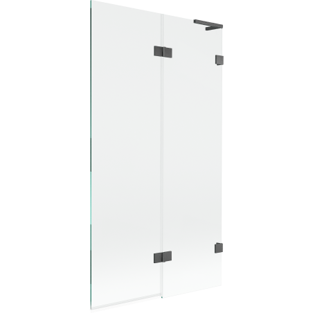 Mexen Lunar L Duschabtrennung 2-flügelig rechts 100 x 150 cm, transparent, gebürstetes Gun Gray - 897L-100-100-66-00-P