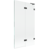 Mexen Lunar L Duschabtrennung 2-flügelig rechts 100 x 150 cm, transparent, gebürstetes Gun Gray - 897L-100-100-66-00-P