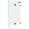Mexen Lunar L Badewannenwand 2-flügelig rechts 100 x 150 cm, transparent, schwarz - 897L-100-100-70-00-P
